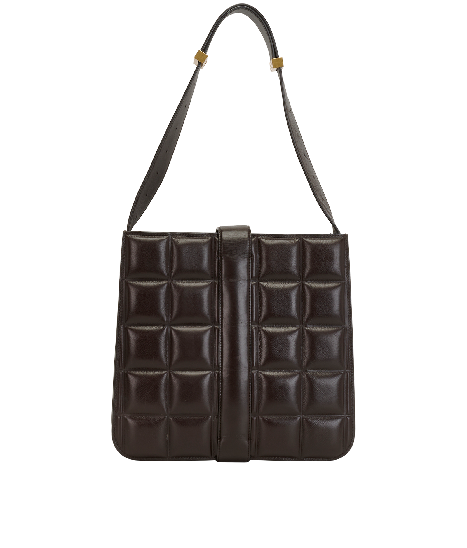 The Padded Marie Shoulder Bag, &pound;450, Handbags, Brown, Leather, Back view